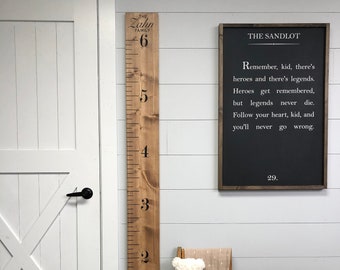 Height Chart Ruler with Name at the Top - Wooden Growth Chart - Height Ruler - Kids Measuring Stick