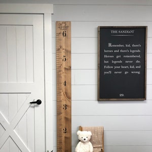 Height Chart Ruler with Name at the Top - Wooden Growth Chart - Height Ruler - Kids Measuring Stick