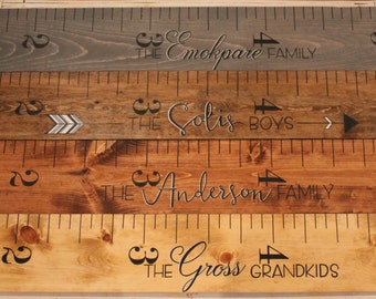Wooden Growth Chart, Growth Ruler, Hand Painted
