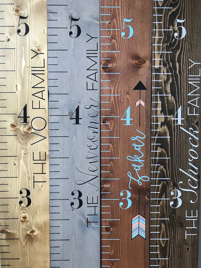 Custom Growth Chart Ruler, You Pick The Details, Stained Height Stick image 2