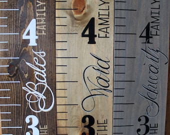 Wood Growth Chart Ruler Painted