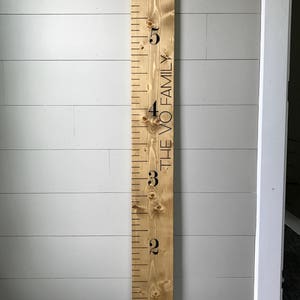 Custom Growth Chart Ruler, You Pick The Details, Stained Height Stick imagem 1