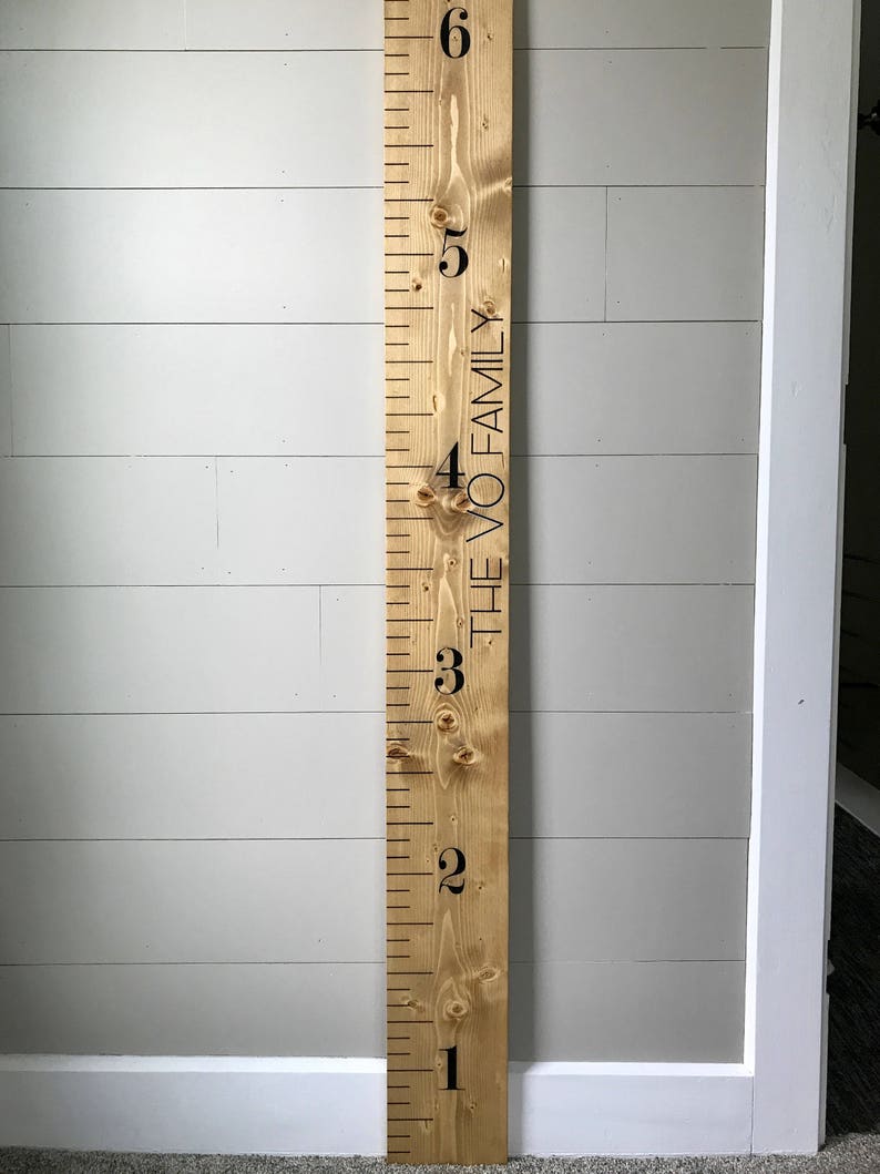 Custom Growth Chart Ruler, You Pick The Details, Stained Height Stick imagem 1