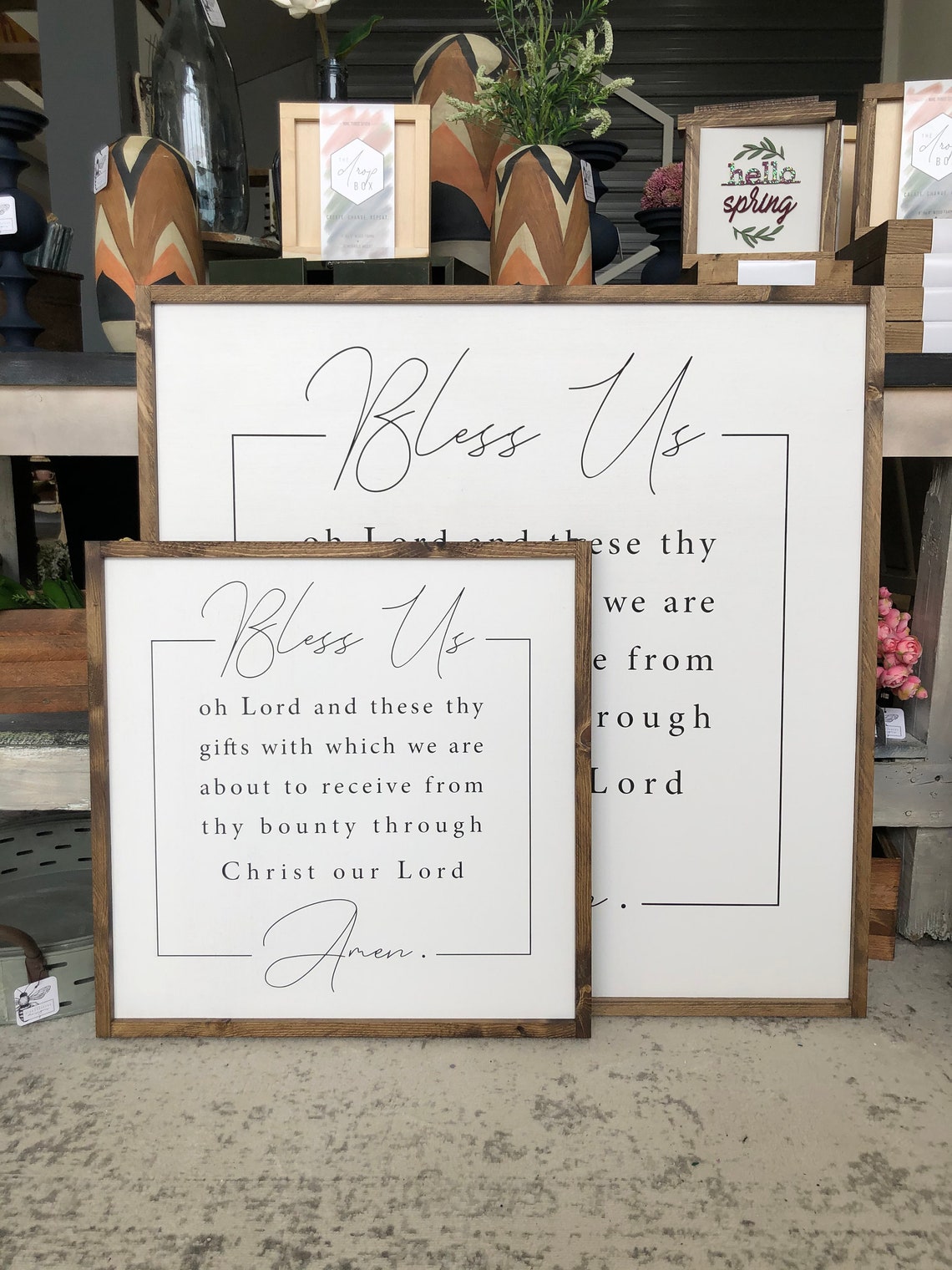 Bless Us Oh Lord and These Thy Gifts Wood Sign Meal Time Etsy