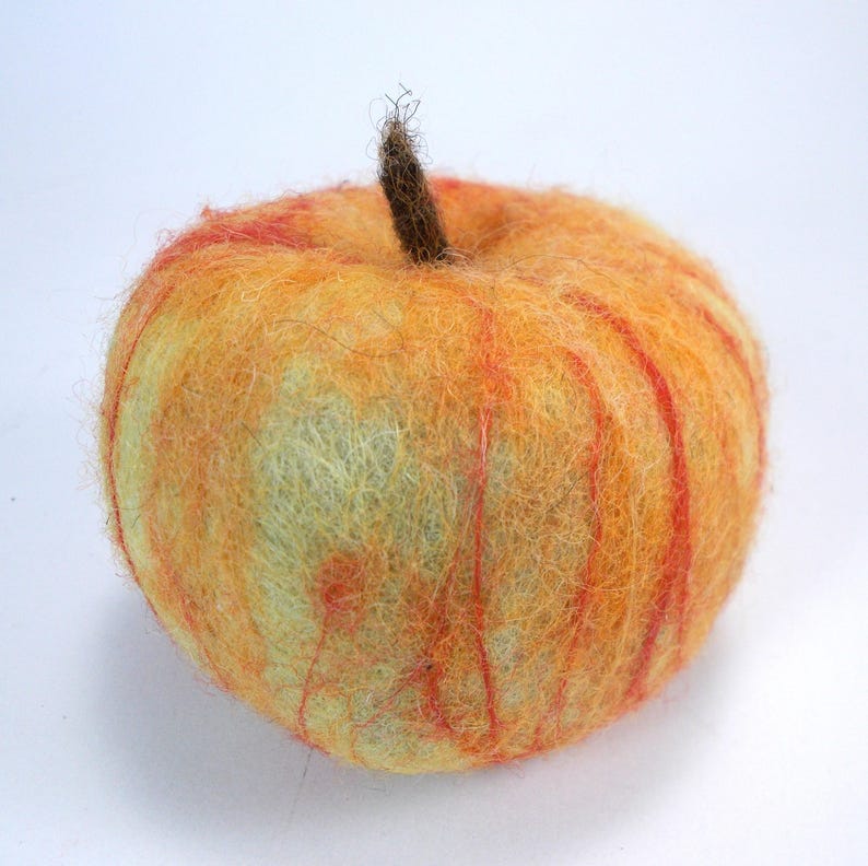 Real size Felted apple Home decor Kitchen decor felt wool decor felt wool apple Needle Felted Apple in natural size
