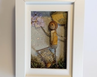 Wall art Fairy acorns Faloot Becorn forest elf pixie 3D framed wall art Gift Table decor Christmas gift 14