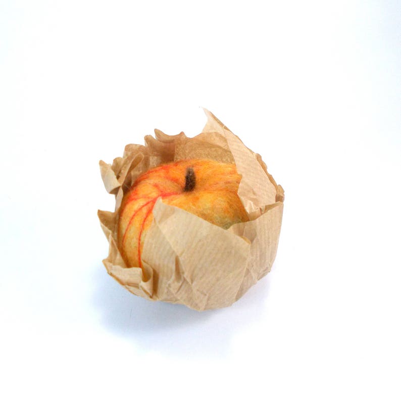 Real size Felted apple Home decor Kitchen decor felt wool decor felt wool apple Needle Felted Apple in natural size