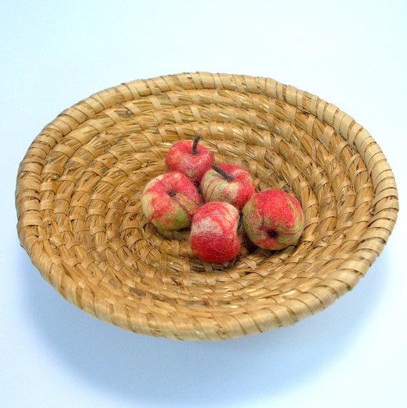 Set Of 5 Felted Red Apples Home Decor Kitchen Decor Play Etsy