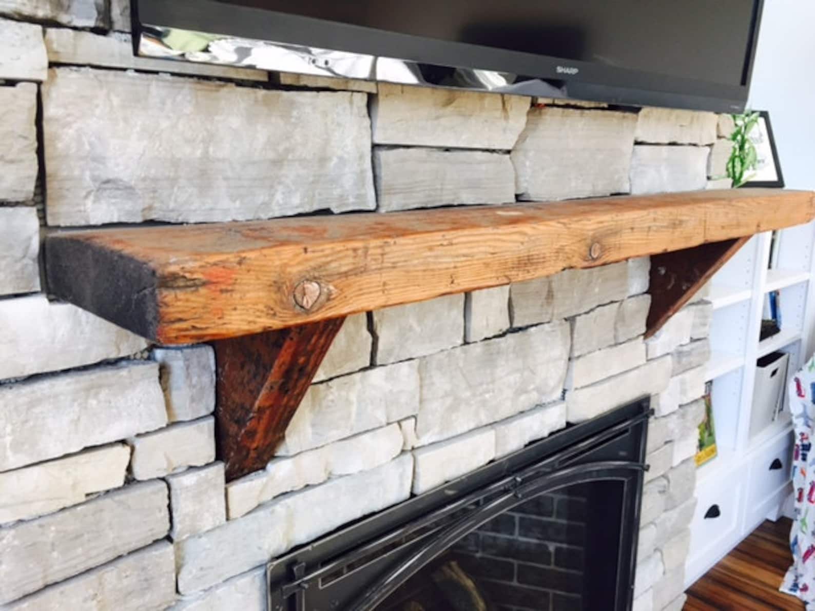 Reclaimed Barn Wood Fireplace Mantel Etsy