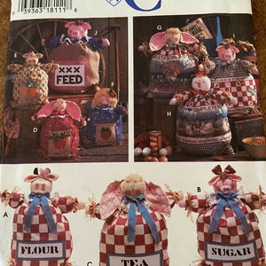 Feed sack dolls Farm animal critters craft Simplicity sewing pattern 9612