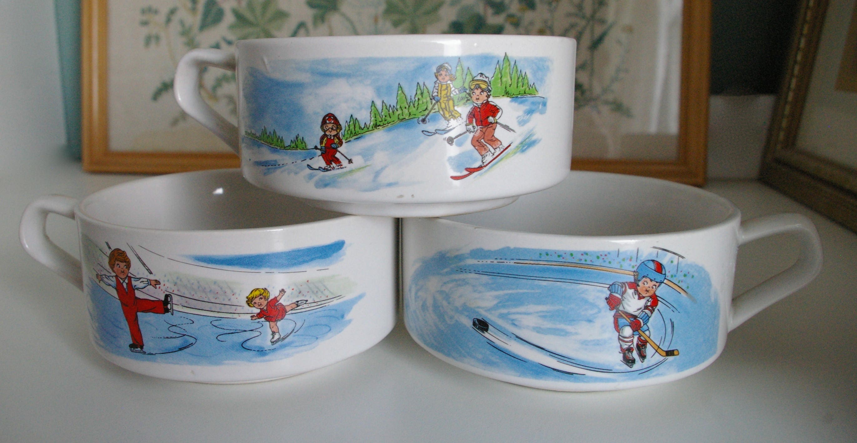 60s 70s Campbells SOUP BOWL スープボウル キャンベル Vintage Campbell's Kids Soup Bowls With Handle - Etsy