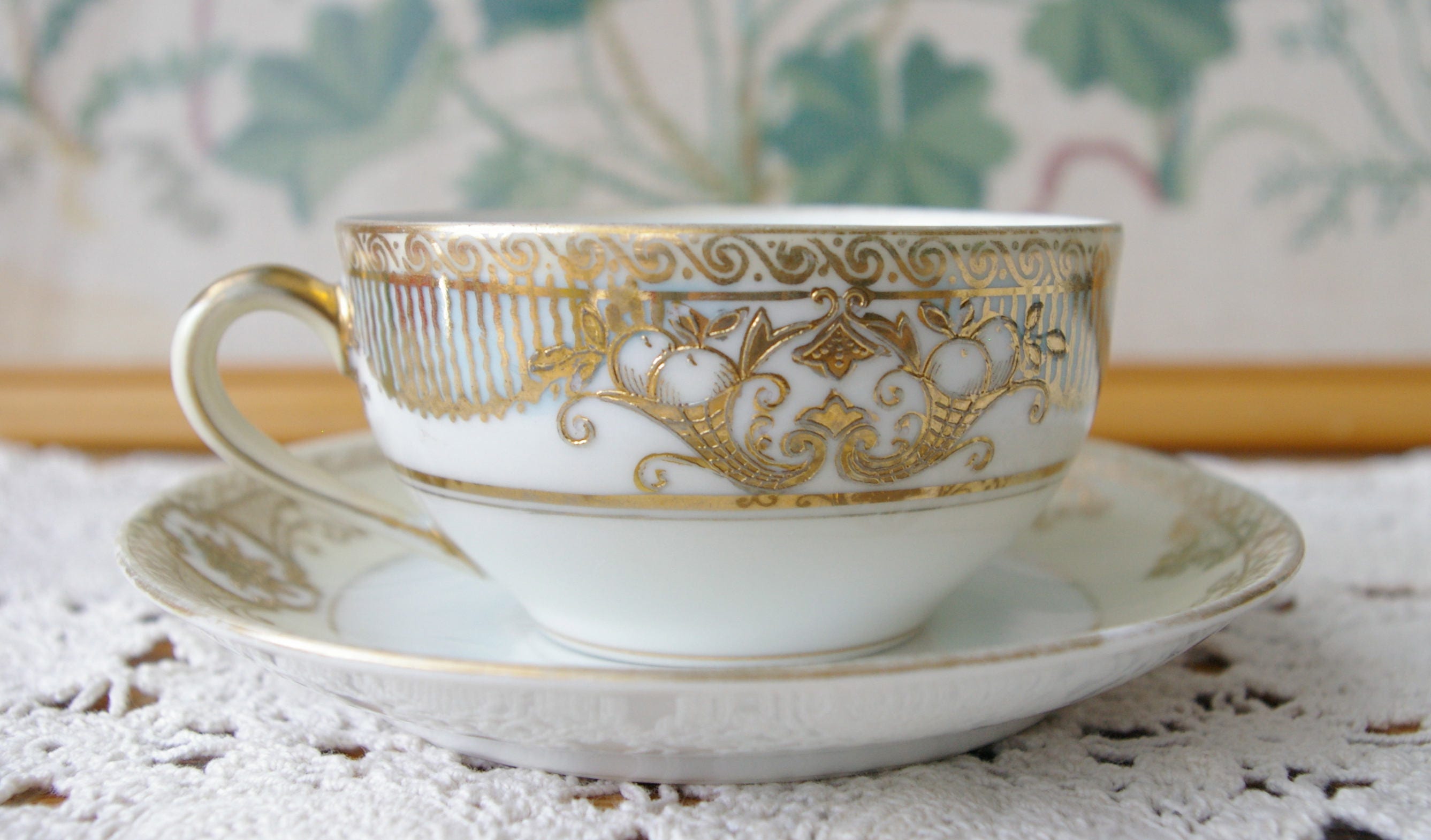 1920 Moriage Art Deco Noritake Teacup Set Etsy Canada