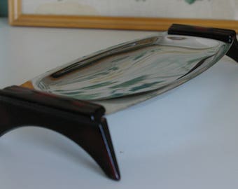Vintage Serving Tray Glo-Hill Chrome with Bakelite Legs