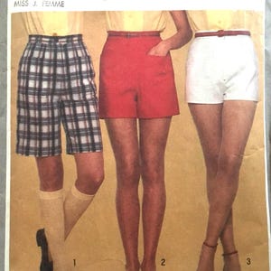 Simplicity 9574 Pattern Shorts 1980s styles Waist 28 Size 14 Jr. Miss