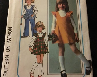 Simplicity Sewing Pattern 7632 Child's Jumper or Top and Pants 1970s style