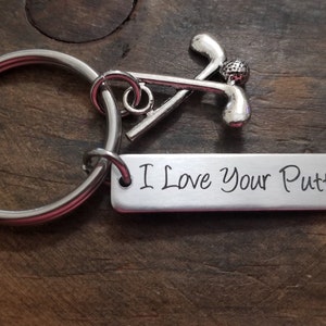 Golf Keychain, I Love Your Putt Keychain with Golf Charm, Gift for Husband, Golfer Keychain, I Love You Gift, Golf gift