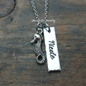 Seahorse Necklace, Personalzied Beach Girl Jewelry, Seahorse Custom Jewelry, Ocean Life Jewelry, Seahorse Lover