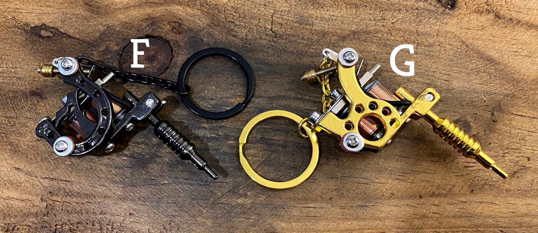 Mini Tattoo Machine Key Chains, Mini Gun Keychain Keyring