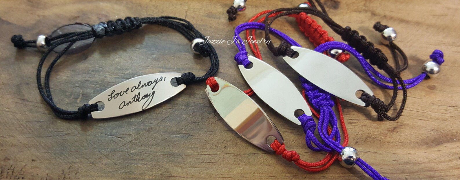 Handwritten Adjustable Bracelet Handwriting Jewelry Engraved Etsy