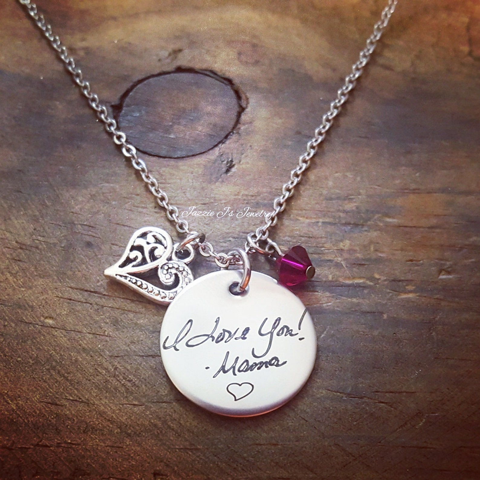 Handwritten Necklace Handwriting Jewelry Engraved Etsy