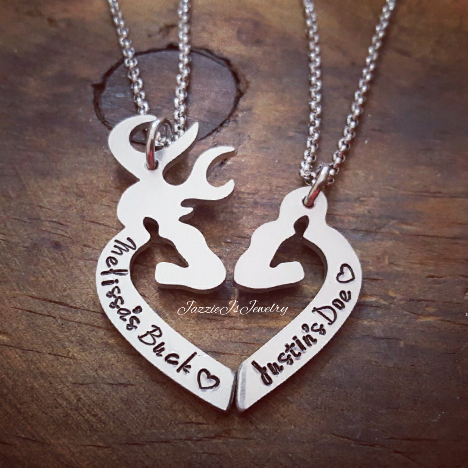 Personalized Her Buck His Doe Necklace Set Personalized Gift Set