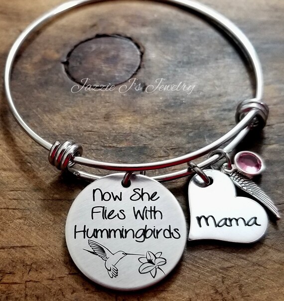 Hummingbird Bracelets for Women Sympathy Jewelry Hummingbird Girls for Mom Loss of Sister Sympathy Gifts in Memory of Mother Grandmother Remembrance Gifts Memorial Bracelets