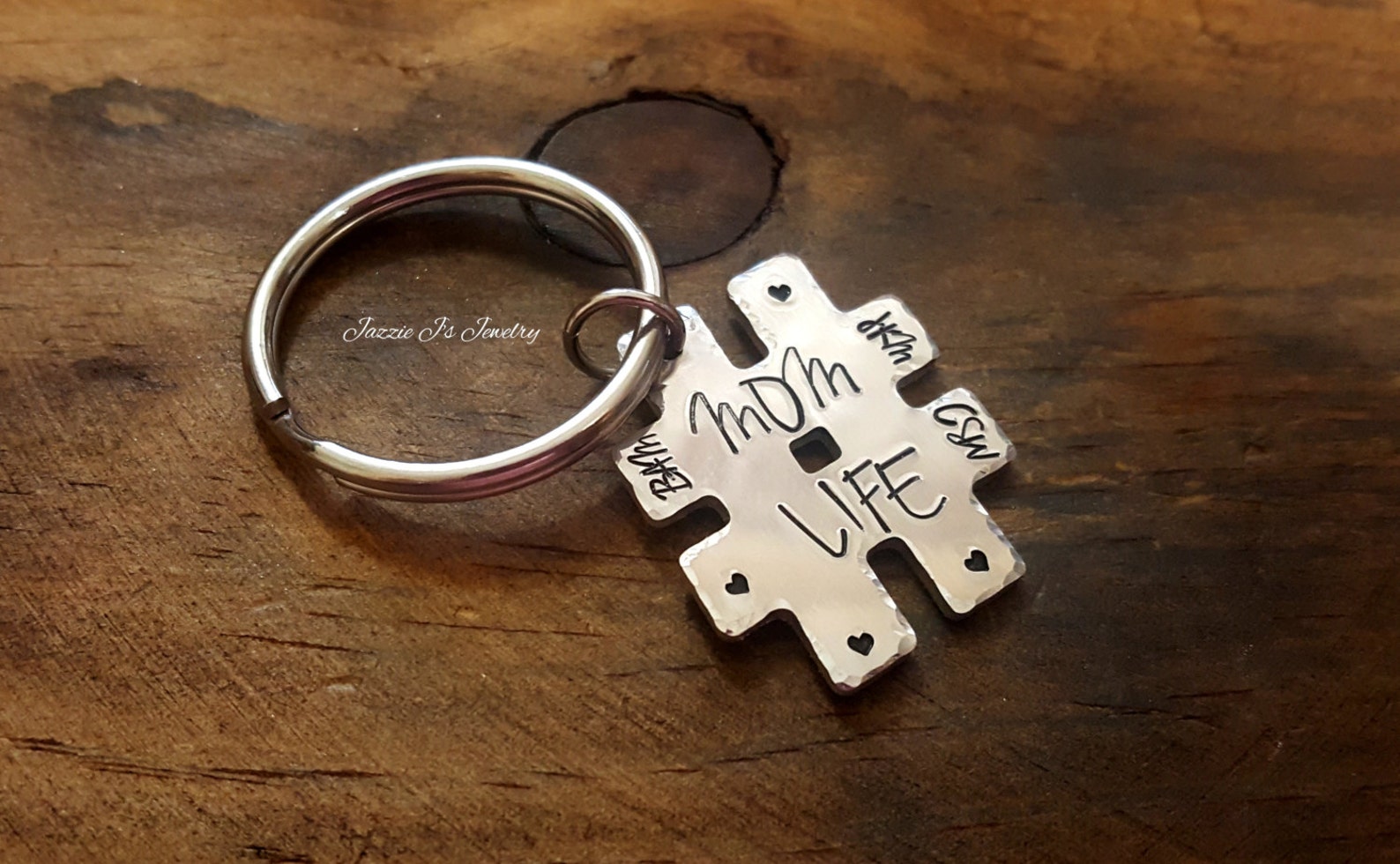 Mom Life Hashtag Keychain momlife Hand Stamped Keychain Etsy