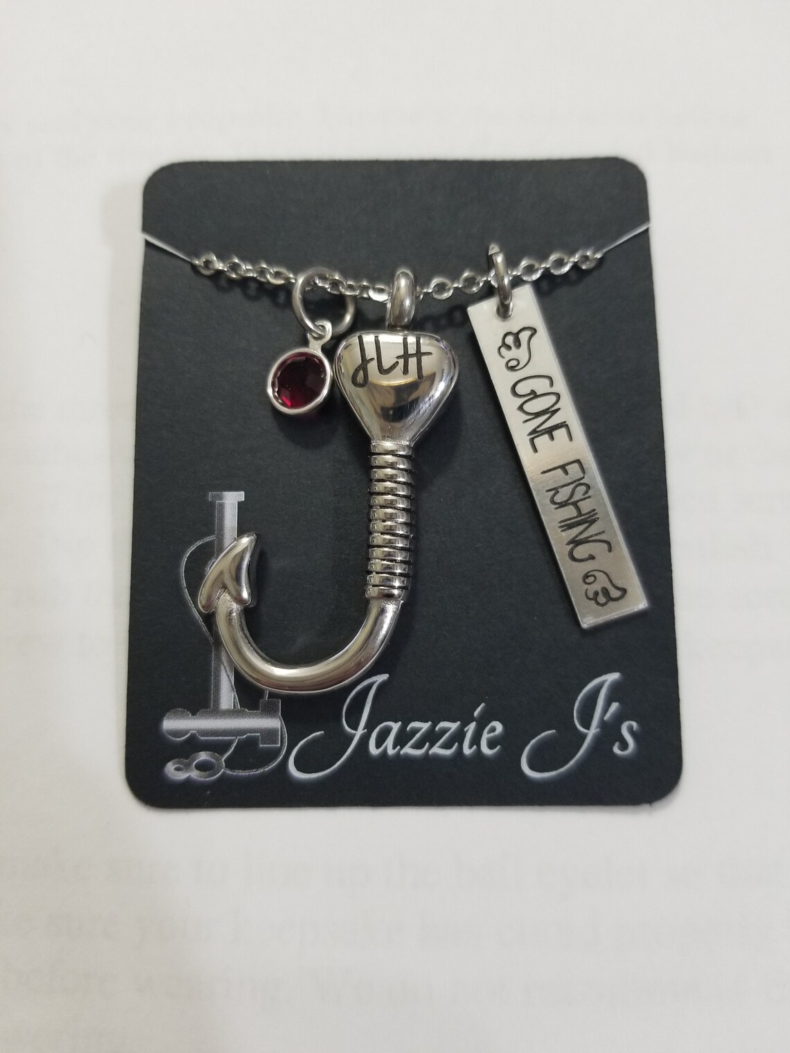 Fish Hook Urn Necklace Gone Fishing Urn Necklace Memorial Etsy