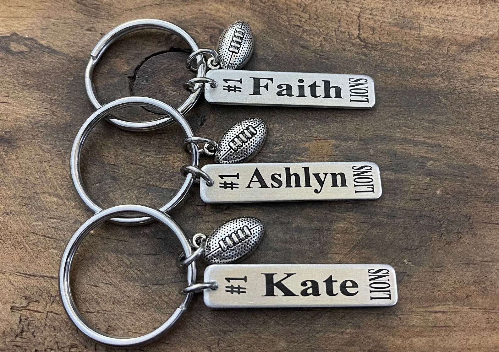 Personalized Football Player Keychain Football Player Gift Etsy