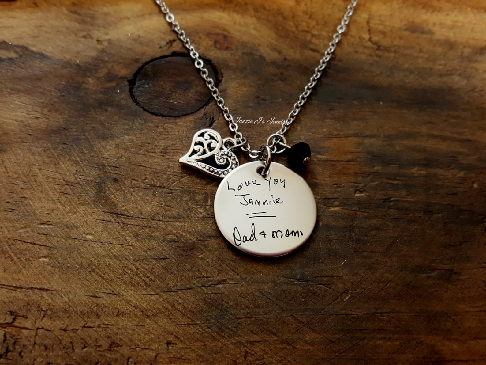 Handwritten Necklace Handwriting Jewelry Engraved Etsy