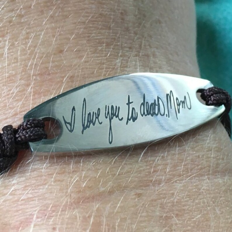Handwritten Adjustable Bracelet Handwriting Jewelry Engraved Etsy