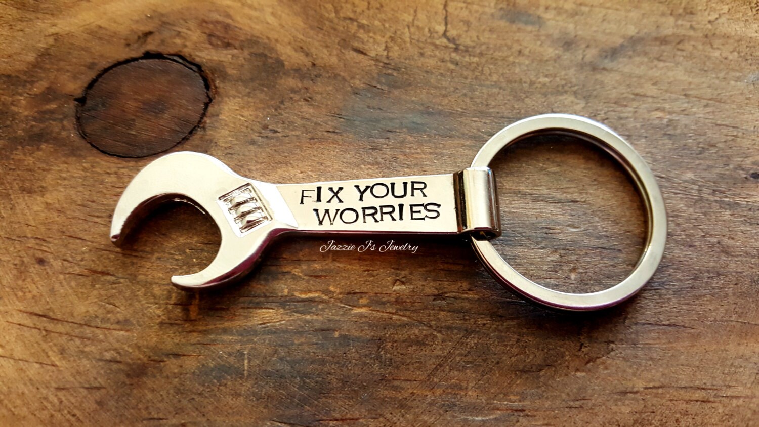 Wrench Bottle Opener Keychain Fix Your Worries Mechanic Etsy