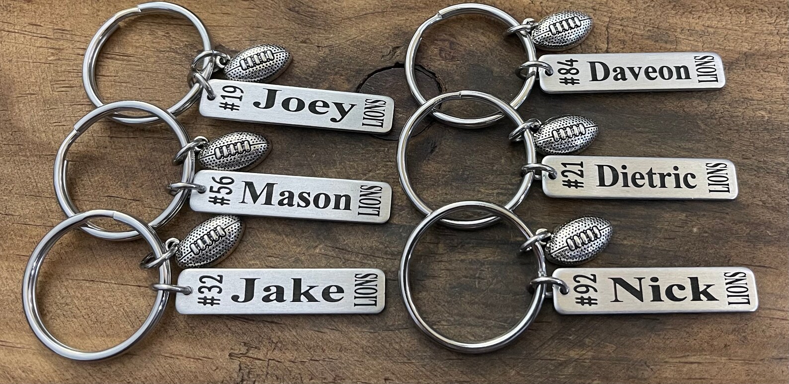 Personalized Football Player Keychain Football Player Gift Etsy