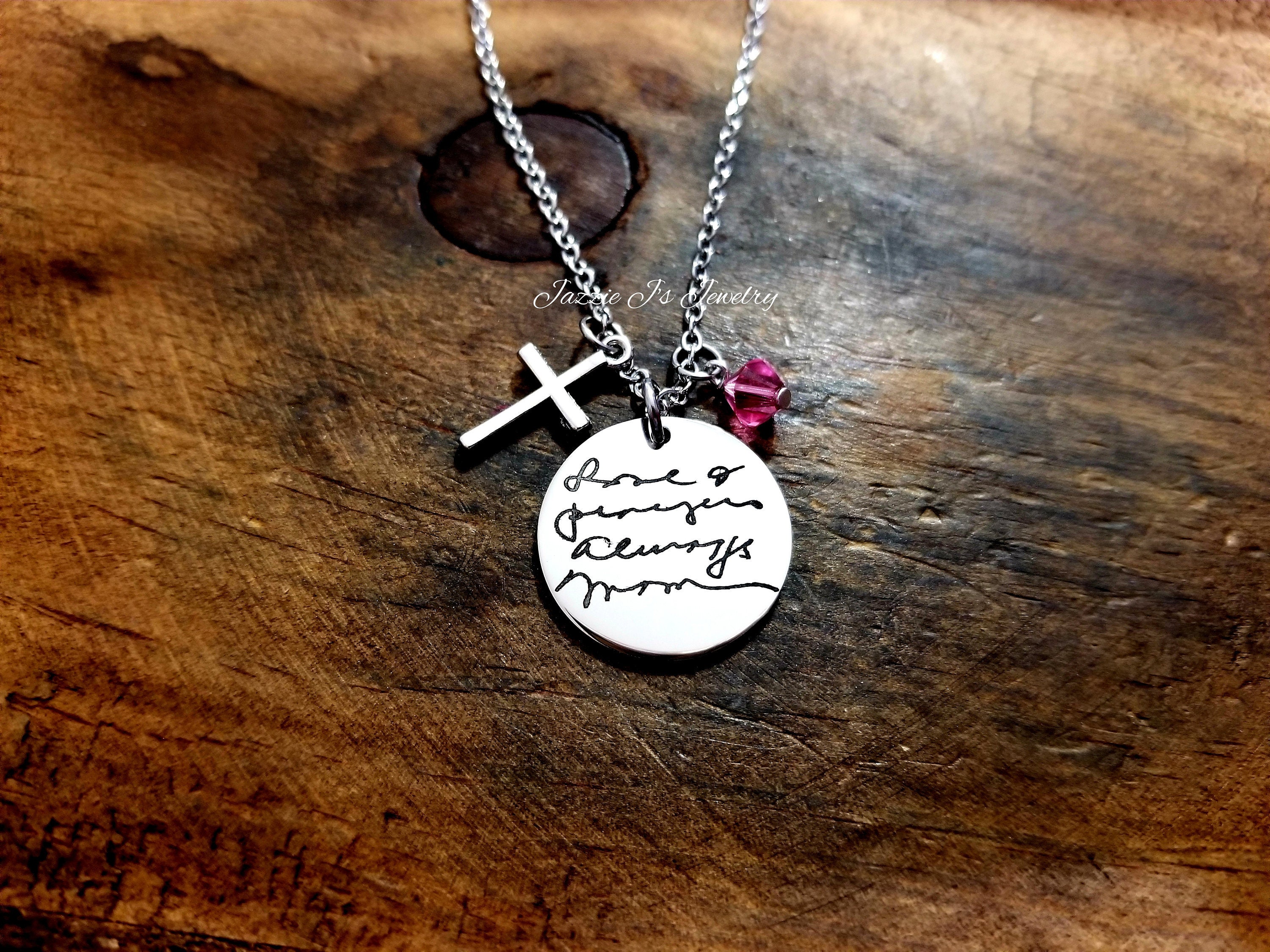 Actual Handwritten Necklace Handwriting Jewelry Engraved Etsy