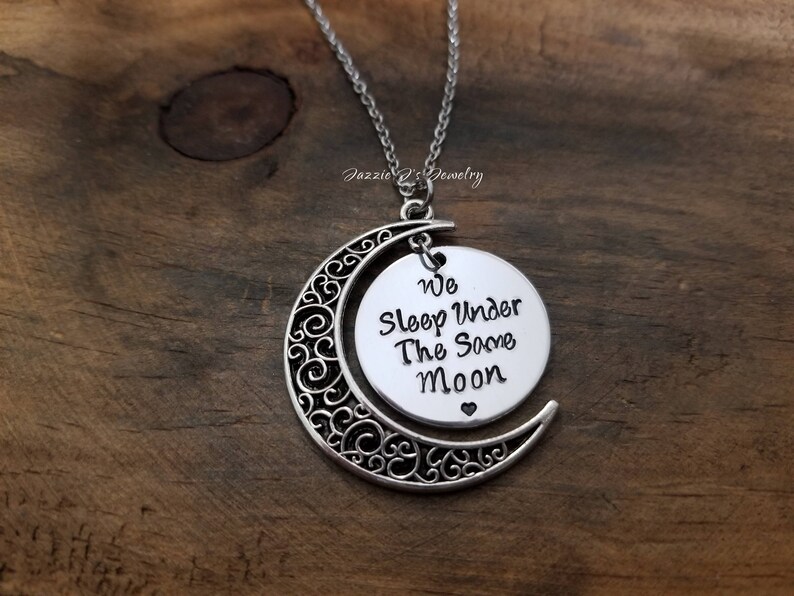 We Sleep Under The Same Moon Necklace I Love You To The Moon Etsy