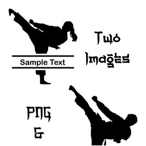 Voeg je eigen tekst Vechtsportensilhouet toe | PNG- en JPEG-downloads