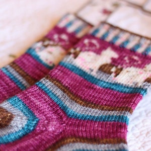 Hermione and Crookshanks Knitting Pattern, Fair Isle, Stranded, Colorwork Sock Knitting Pattern