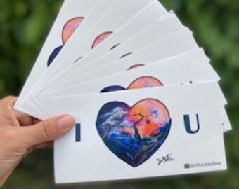 I love you Stickers 3x6 heavy duty sticker | original art sticker