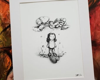 Gloomy Love- 8.5x11 singed Mat prints