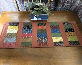 Country Red  Quilted Table Runner: Farmhouse Decor 12 x 29 1/2 inches