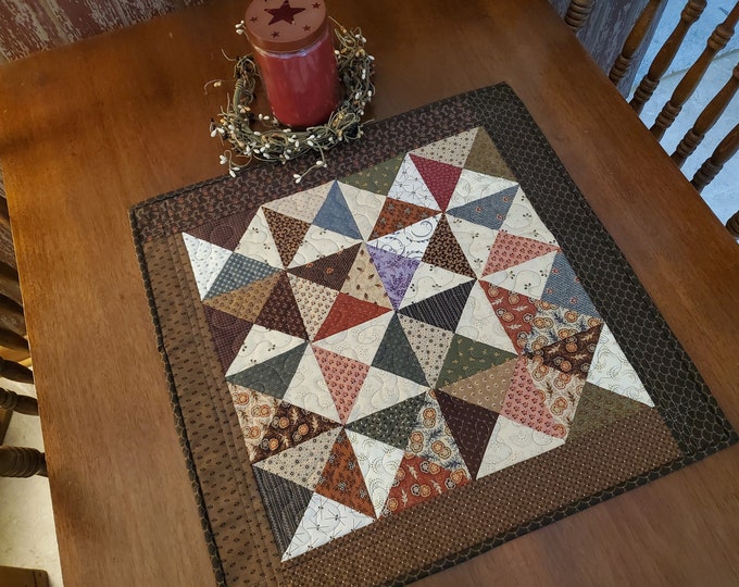 Quilted Table Topper / Quilted Farmhouse Table Topper / Scrappy Table