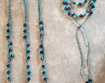 Gorgeous Mane and Tail Beads for Horses!  Bling Tack,  Arabian, AQHA,  Friesian, etc.  Black and Turquoise **New**