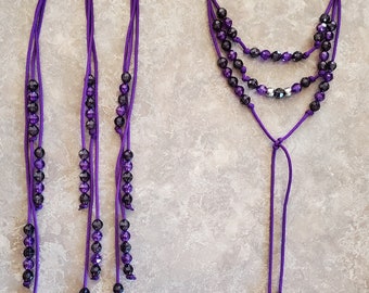 Gorgeous Mane and Tail Beads for Horses!  Bling Tack,  Arabian, AQHA,  Friesian, etc.  BLACK and PURPLE **New**