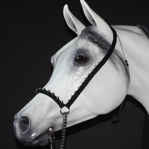 Hand Braided Arabian Style Show Halter, Horse Tack, BLACK  ---New!