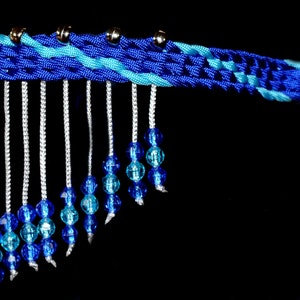 Stunning Hand Braided Beaded Browband, Horse Tack, ELECTRIC BLUE / TURQUOISE   **New**