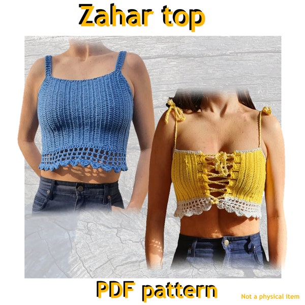 Zahar top crochet pdf pattern with Excel file ( lace / corset style)