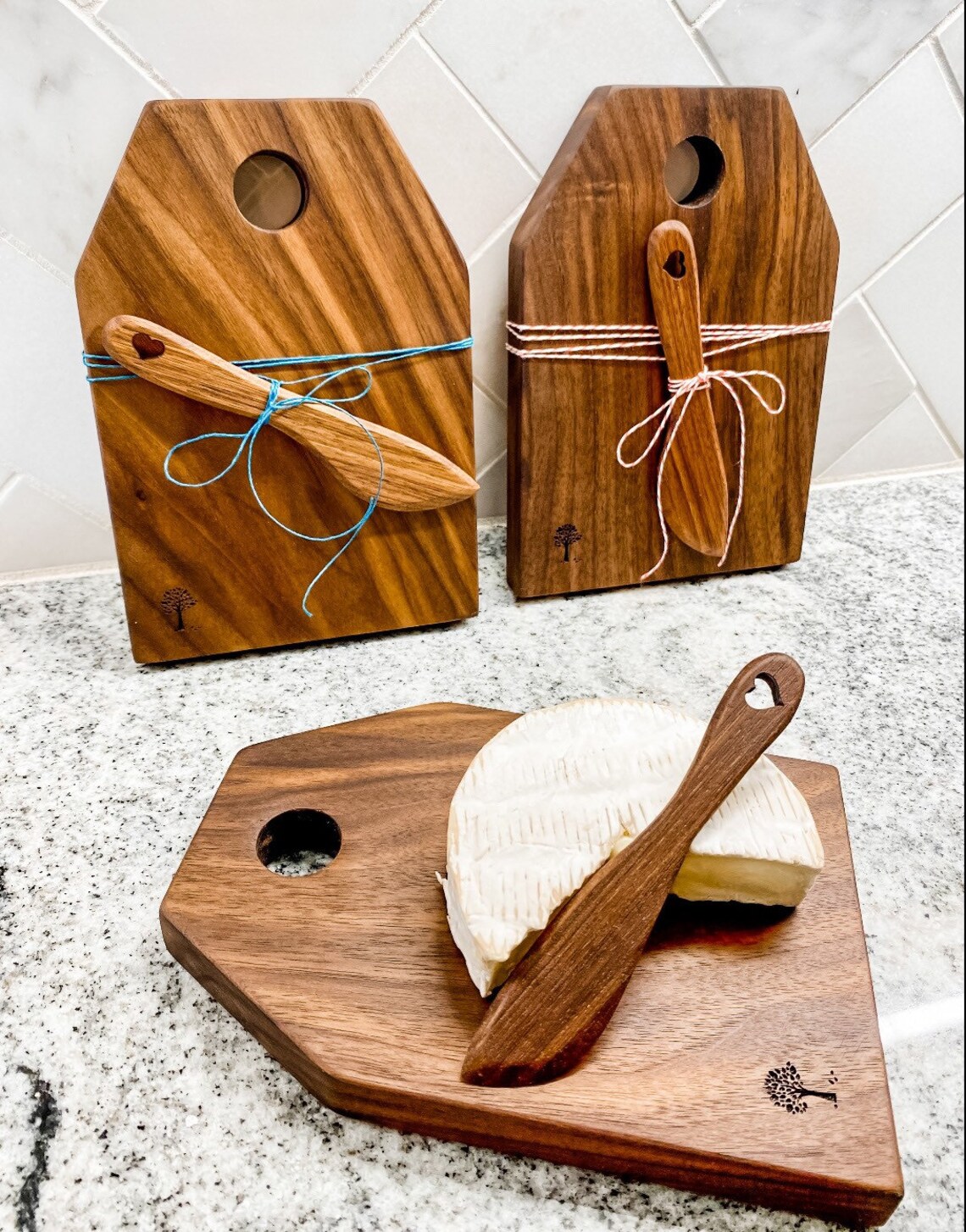 Mini Cheese Board and Spreader Set Housewarming Gift Small Etsy