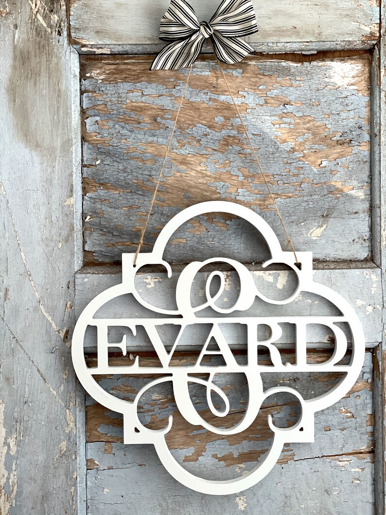 Modern Monogram Custom Wall Hanging Monogram Door Hanger Etsy