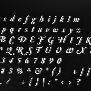 Fuentes de letras grandes y elegantes [Archivos STL] (DESCARGA DIGITAL) para impresión 3D (91 caracteres)