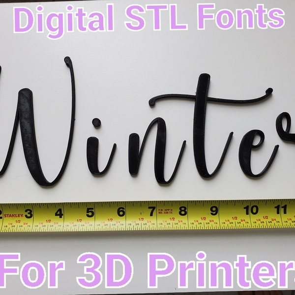 Large Letters Hello Fancy Fonts [STL Files] (DIGITAL DOWNLOAD) for 3D Printing (92 Characters)